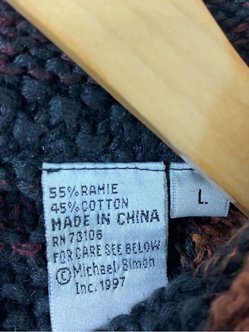 Michael Simon Patchwork Knit Button-Up Cardigan Earth Tone Button-Up Sweater - Picture 9 of 13